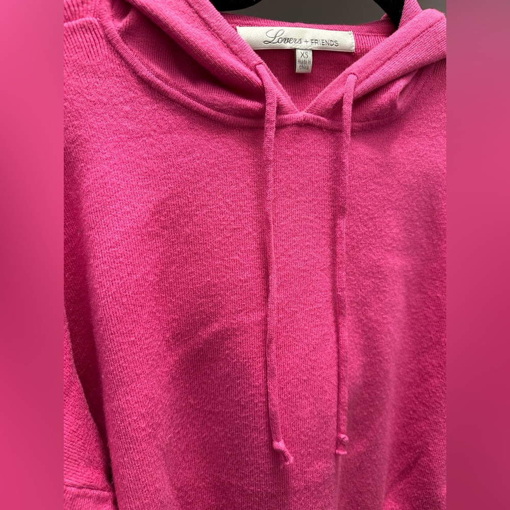 Lovers and friends cropped pink hoodie